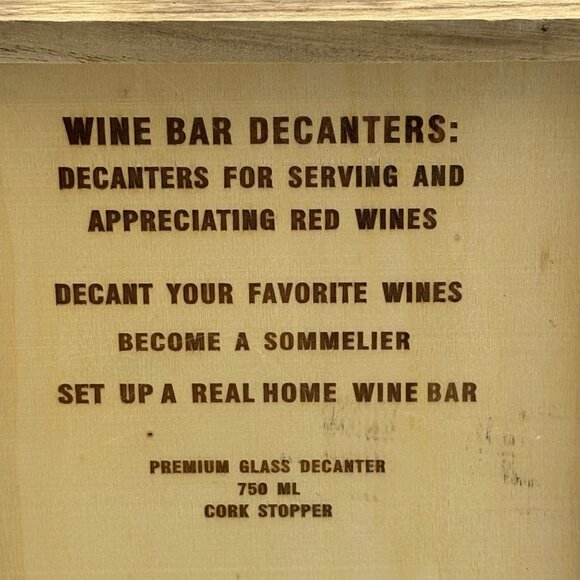 Wine Bar Decanter With Cork Stopper 750ml Premium Glass For Red Wines By Artland - Picture 4 of 16